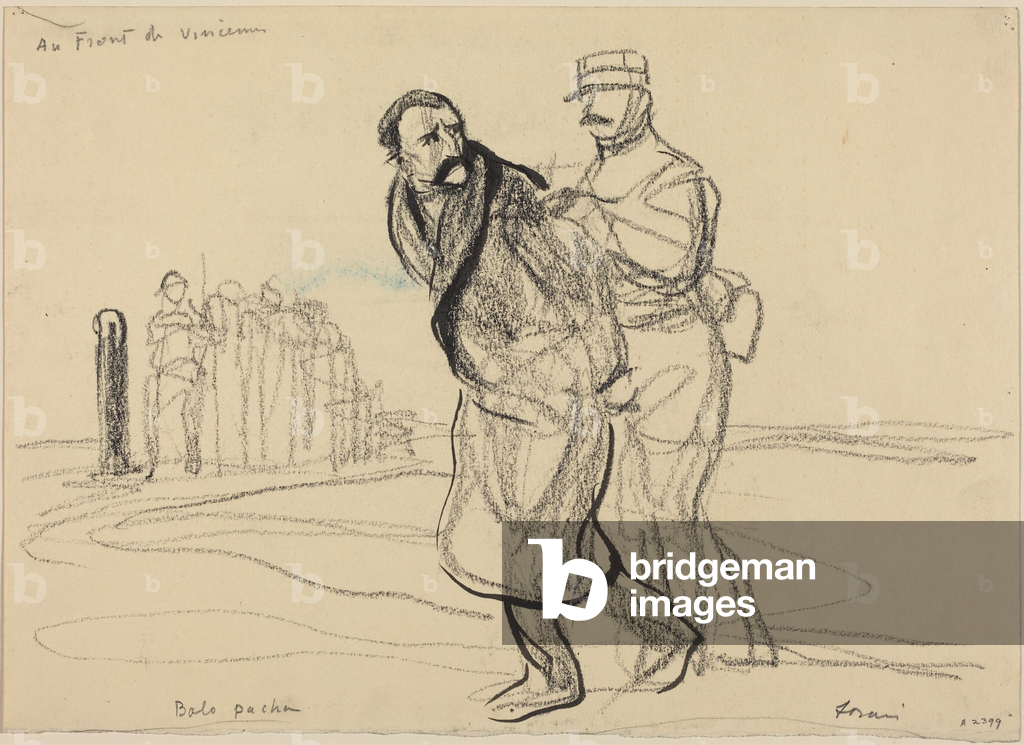 Au Front de Vincennes. Bolo pacha, 1914-1919 circa (carboncino su carta)