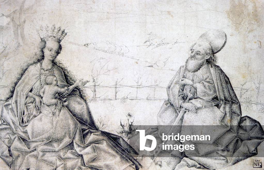 Bild von Gravur "Jungfrau und Kind mit St. Paul" 1450