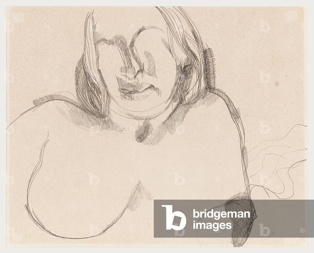 Kopf und Schultern eines Mädchens, 1977 (Bleistift auf Papier)