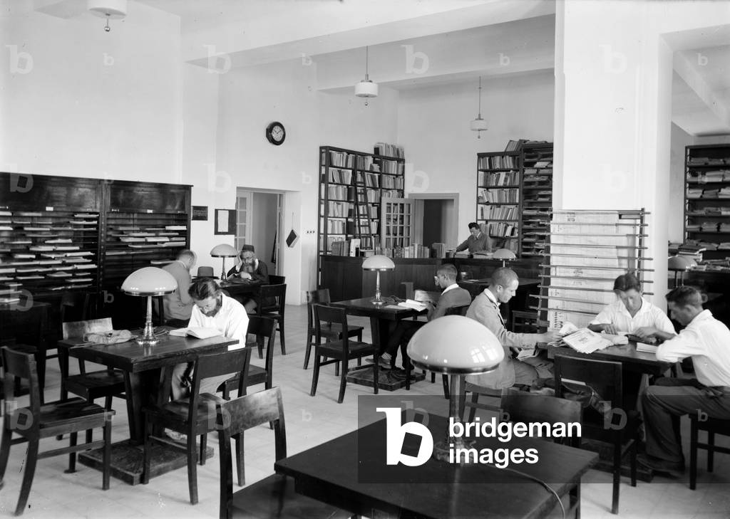 Interno del Ebraico Università Biblioteca, 1936