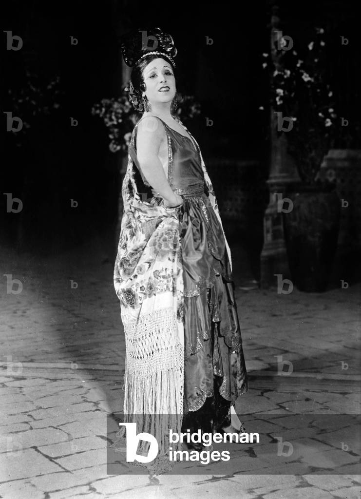 Lucrezia Bori (1887-1960) cantante lirica Spagnola, nell'opera «Anima Allegra» a New York, 1923