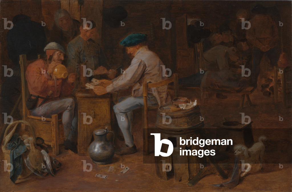 Bild von Gemälde "Kartenspieler und Karussellfahrer (Öl auf Platte)" von Adriaen Brouwer