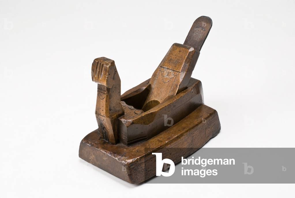 Compass moulding plane (cherrywood) by Austrian Artist, b/w