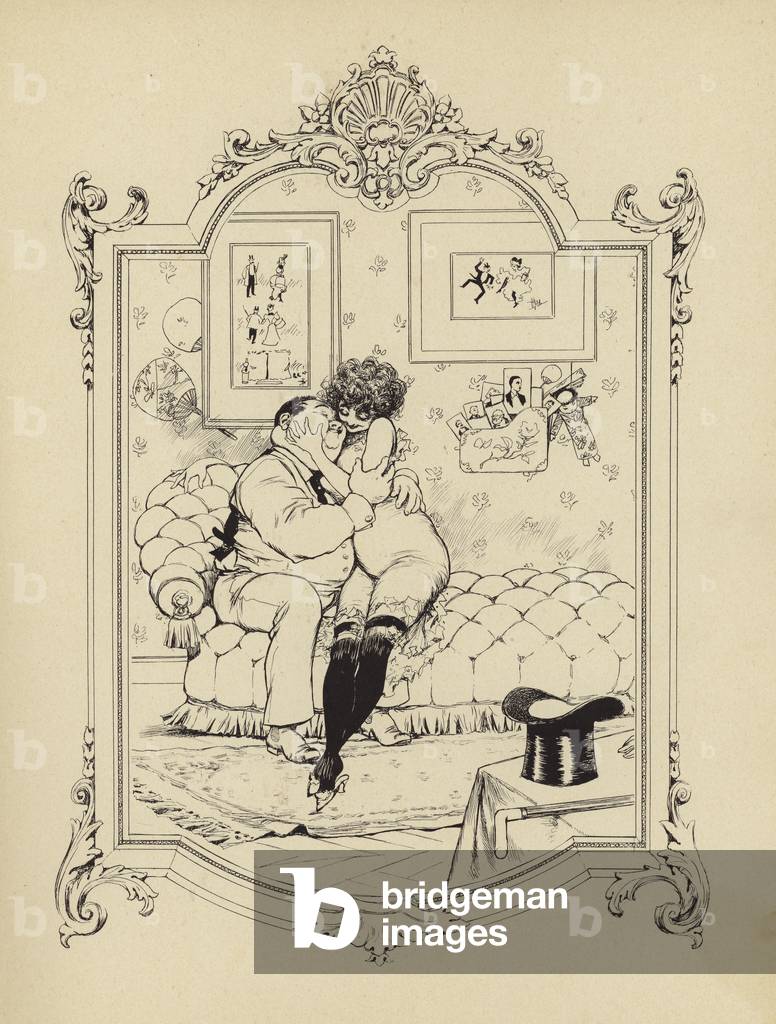 "Cartoon von Memoires d'une Glace (Gravur)" von Albert Guillaume, b/w