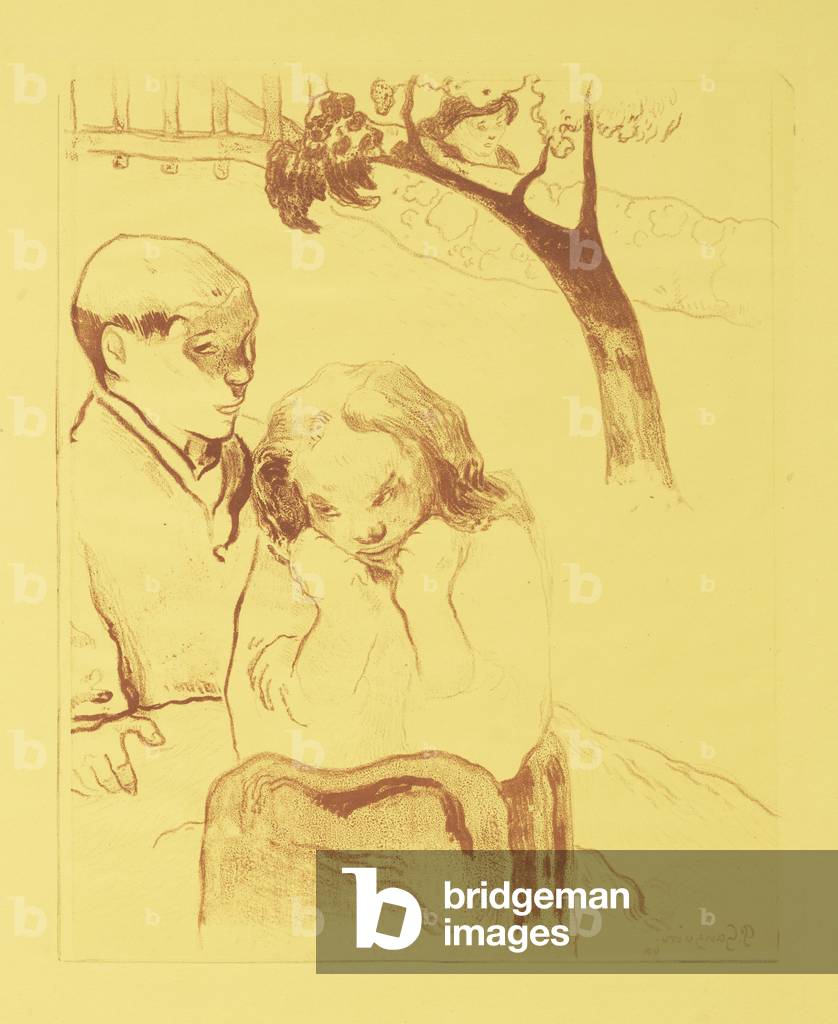Human Misery, 1889 (Zink in rötlich-brauner Tinte mit Randlinien in Graphit auf gelbem Gewebepapier gedruckt)