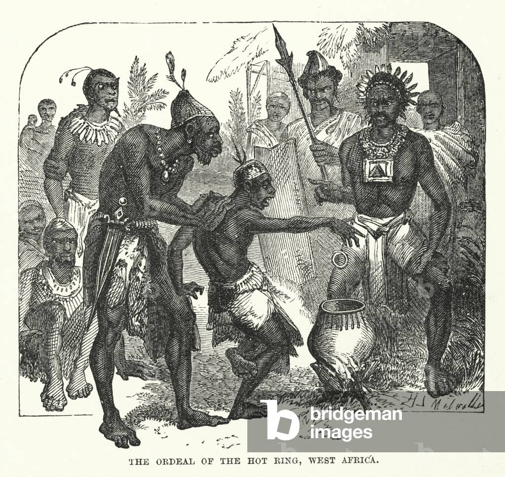 Die Tortur des heißen Rings, Westafrika (Gravur)