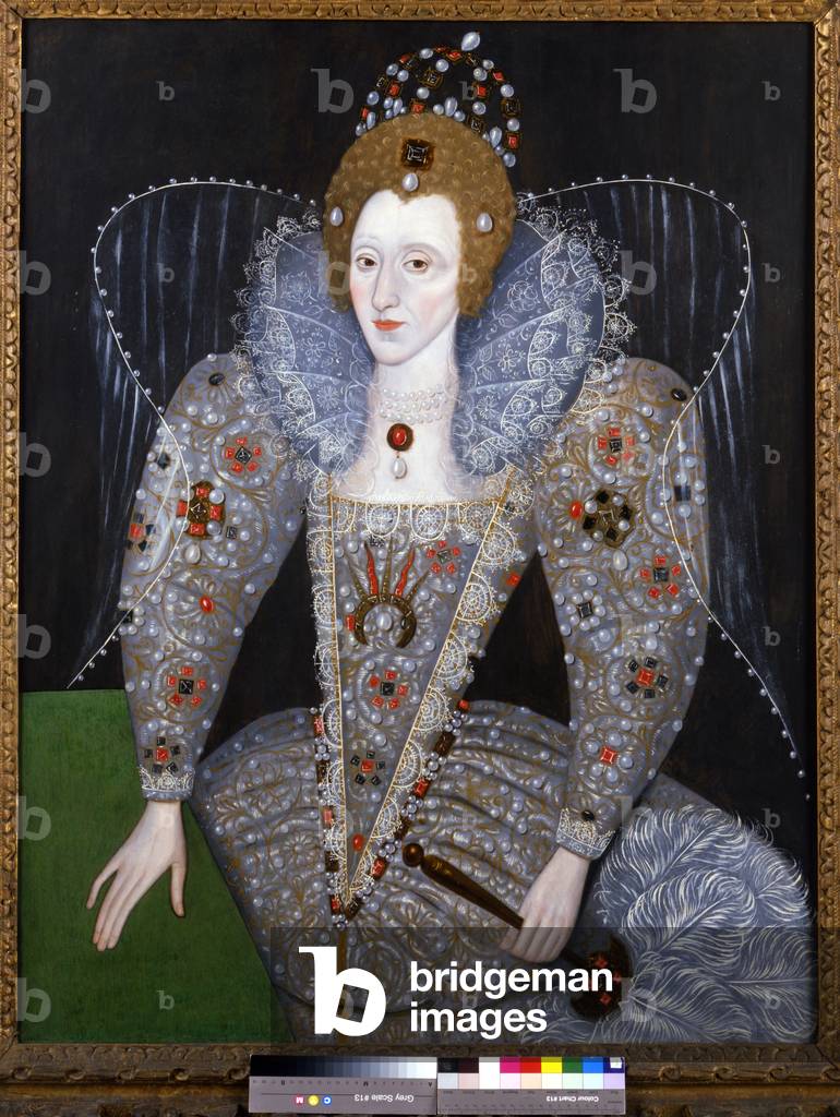 regina elisabetta io olio su pannello