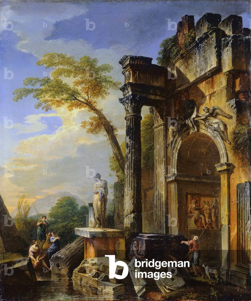 Ruins of a Triumphal Arch in the Roman Campagna, 1717/1719 (oil on canvas)