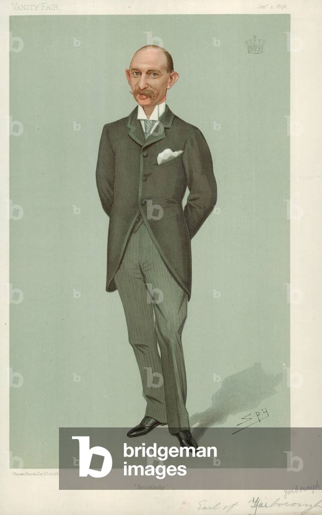 Der Graf von Yarborough, Brocklesby, 2 Januar 1896, Vanity Fair Cartoon (Farbe litho)