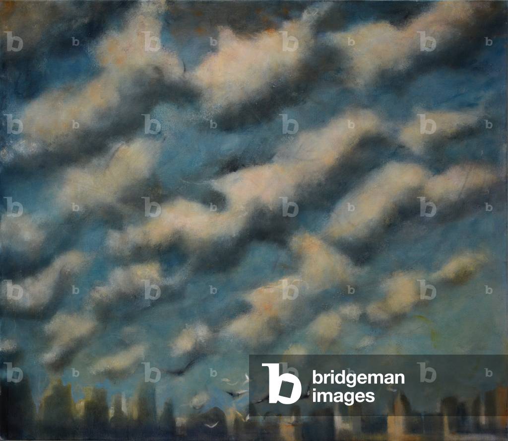 Bild von Gemälde "Sonne und Wolken über der Stadt I" 2015 von Bill Jacklin