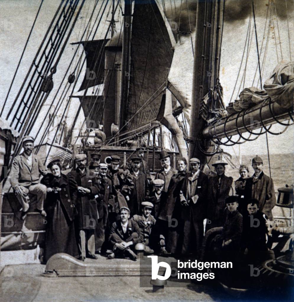 Einwanderer an Bord des Schiffes Pavonia auf dem Weg in die Vereinigten Staaten, 1896