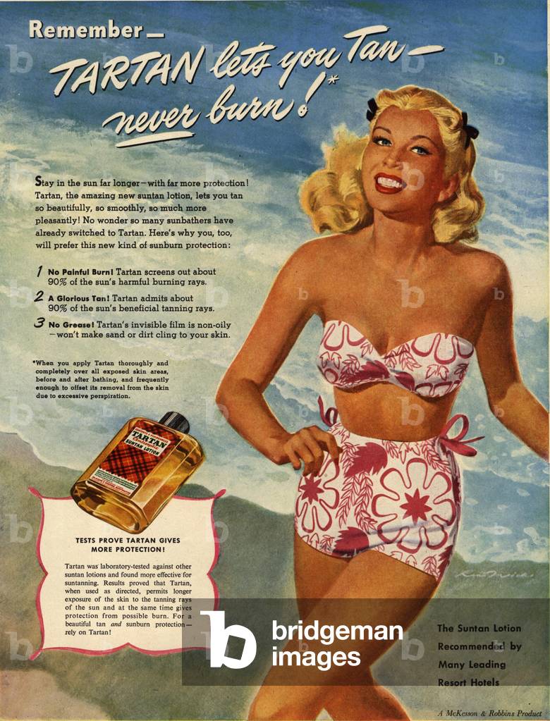 Tartan-Lotionen, 1940er Jahre (Druck)