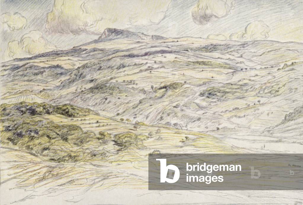 Image of Print depicting Mount la Verna (colour litho) 1801 by Eugene Burnand