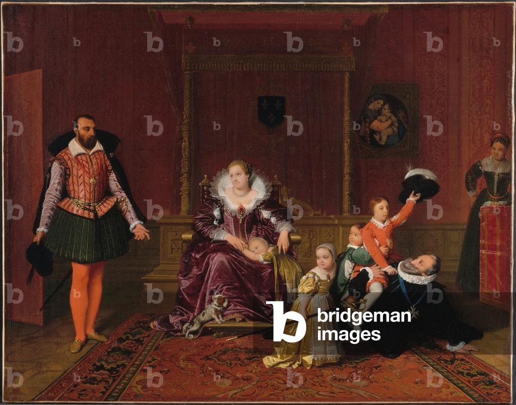 Enrico IV gioca con i suoi figli mentre l'ambasciatore spagnolo viene ammesso alla sua presenza, 1817 (olio su