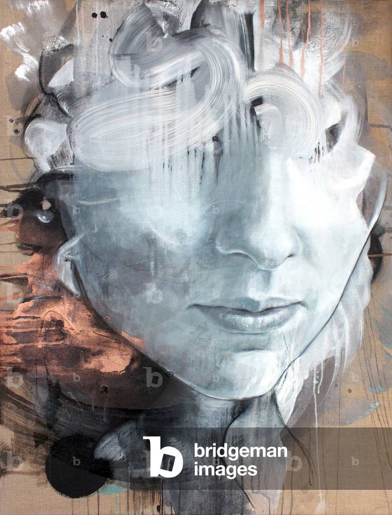 carbonizzato, 2016 (olio, inchiostro, acrilico e carboncino su tela)