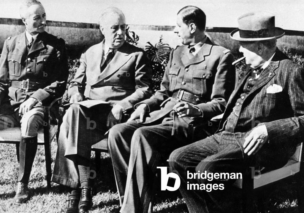 Image of Photography depicting Casablanca Conference with French General Henri Giraud by Unknown photographer,
