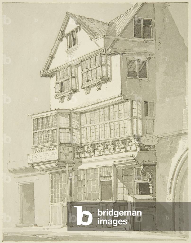 Altes Haus neben der Guildhall, 15 Broad Street (Stift & Tinte und Waschen auf Papier)