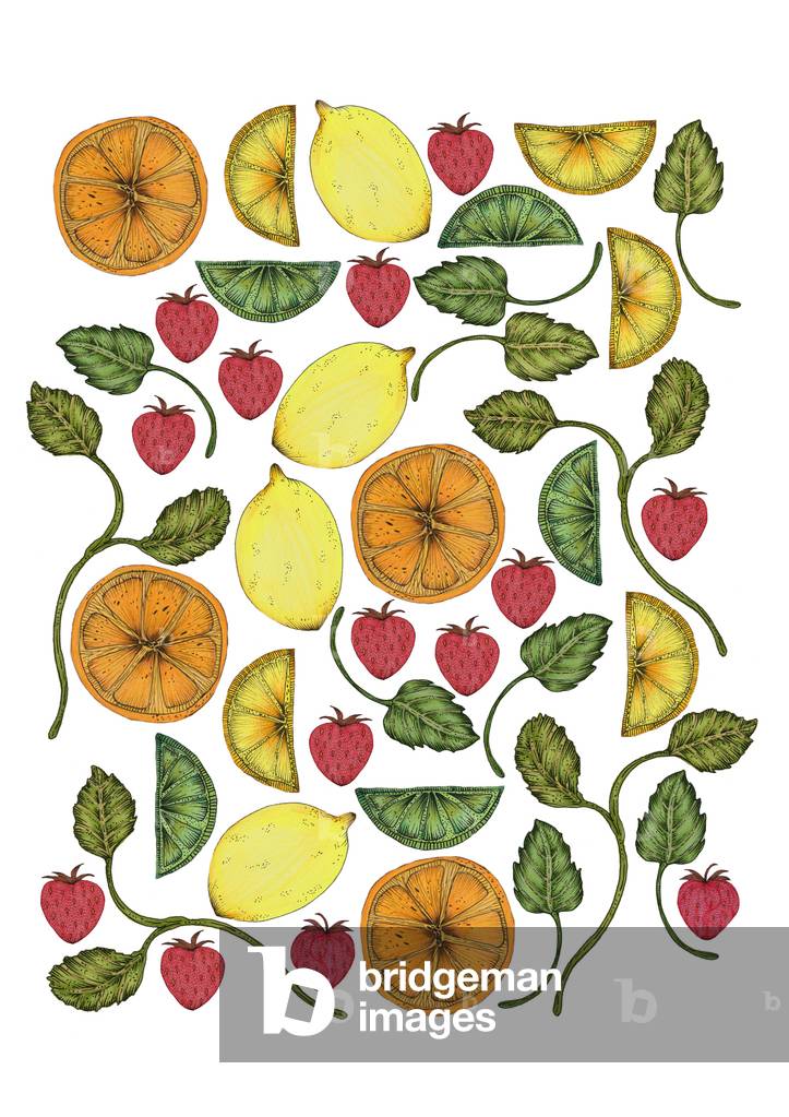 Immagine di Disegno "Citrus + Florals" 2023 di Victoria Watt