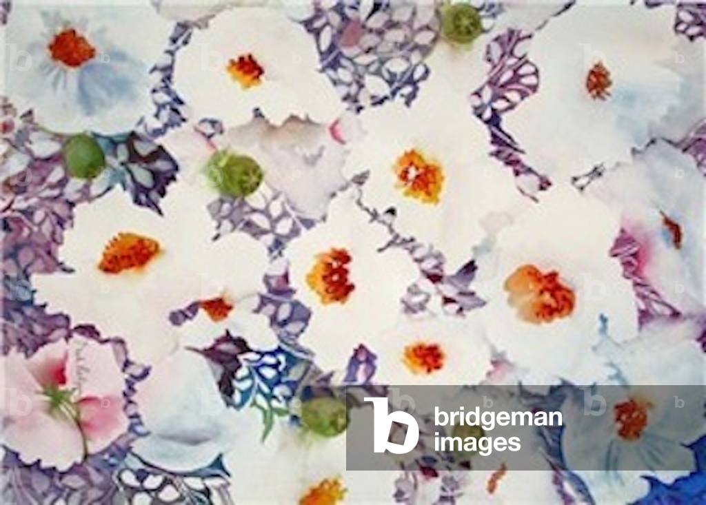 Image of Drawing depicting white poppies, 2006 by Neela Pushparaj