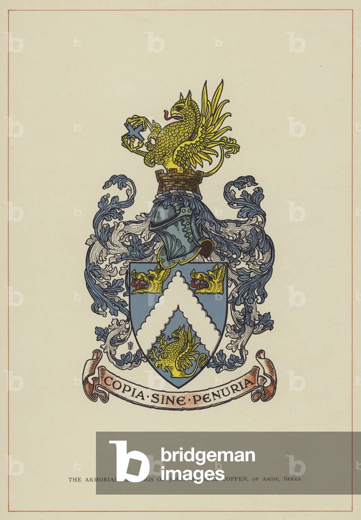 Die Rüstungslager von Klo Maurice Coppen, von Ascot, Berks (Farbe litho)