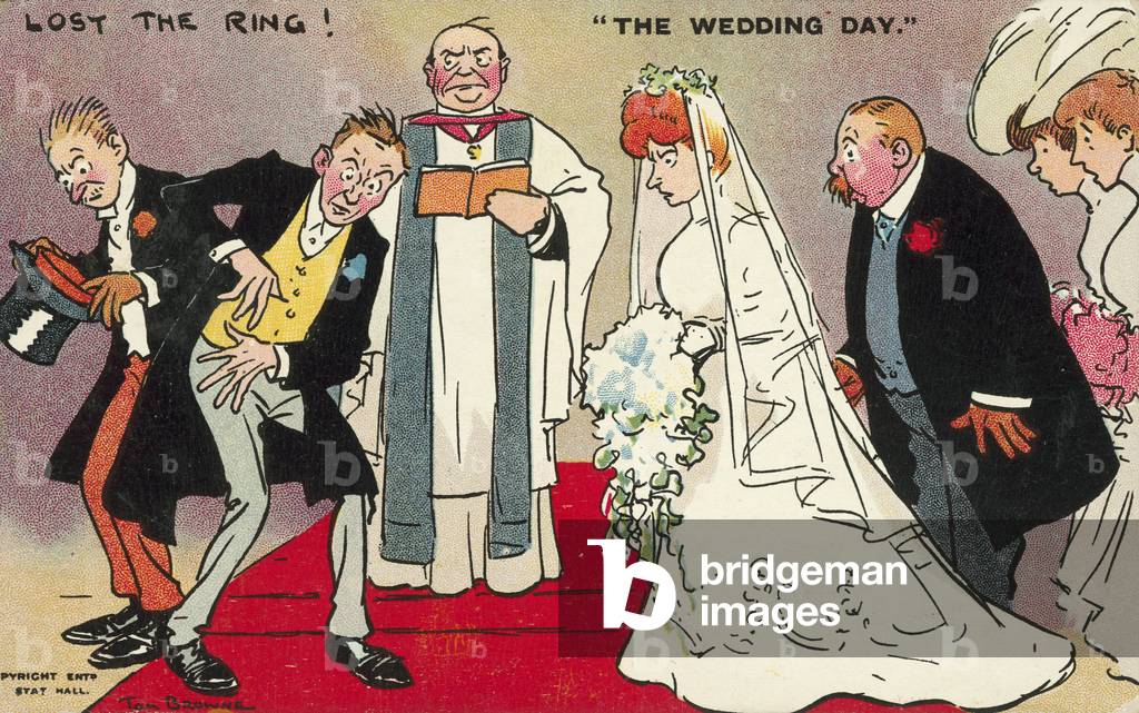 Lo sposo e il suo testimone non riescono a trovare l'anello il giorno del matrimonio (colore lito)