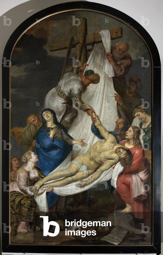 Chiesa parrocchiale (Parochiekerk Sint-Amandus en Sint-Blasius). Pittura. Discesa della Croce. Cornelis De Vos