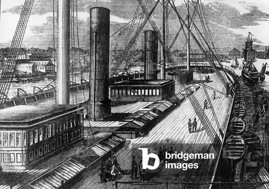 "Deck der „Great Eastern“" 1859, b/w