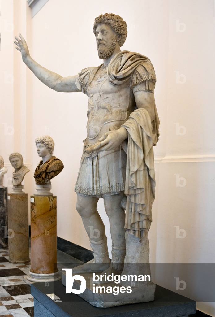 Bild von Skulptur "Römische Kunst: Sammlung Farnese - Büste von Mark Aurel - Archäologisches Nationalmuseum - 