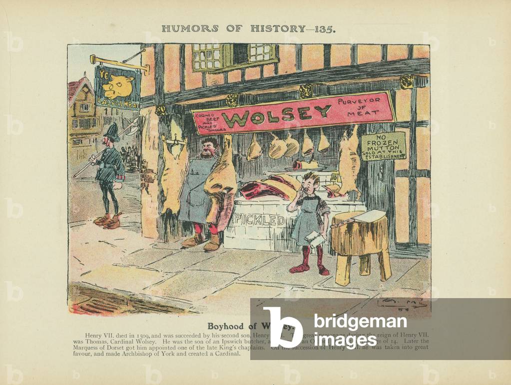 Boyhood of Wolsey (Farbe litho)