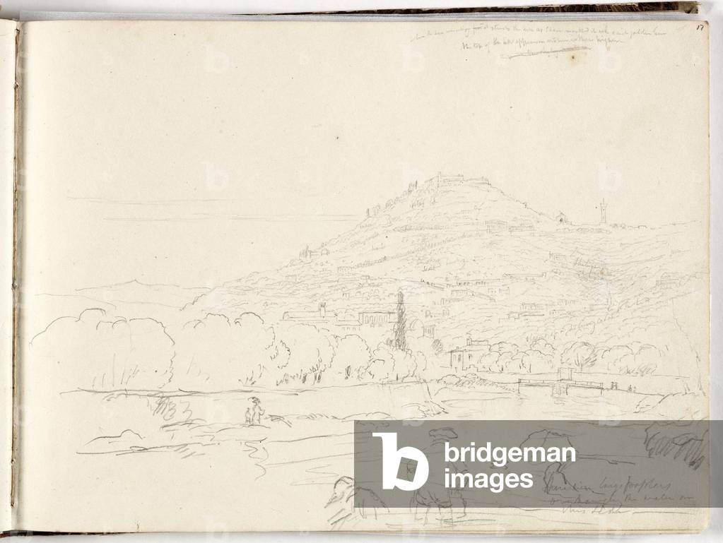 Immagine di Disegno "Schizzo di collina", 1831 di Thomas Cole, b/w