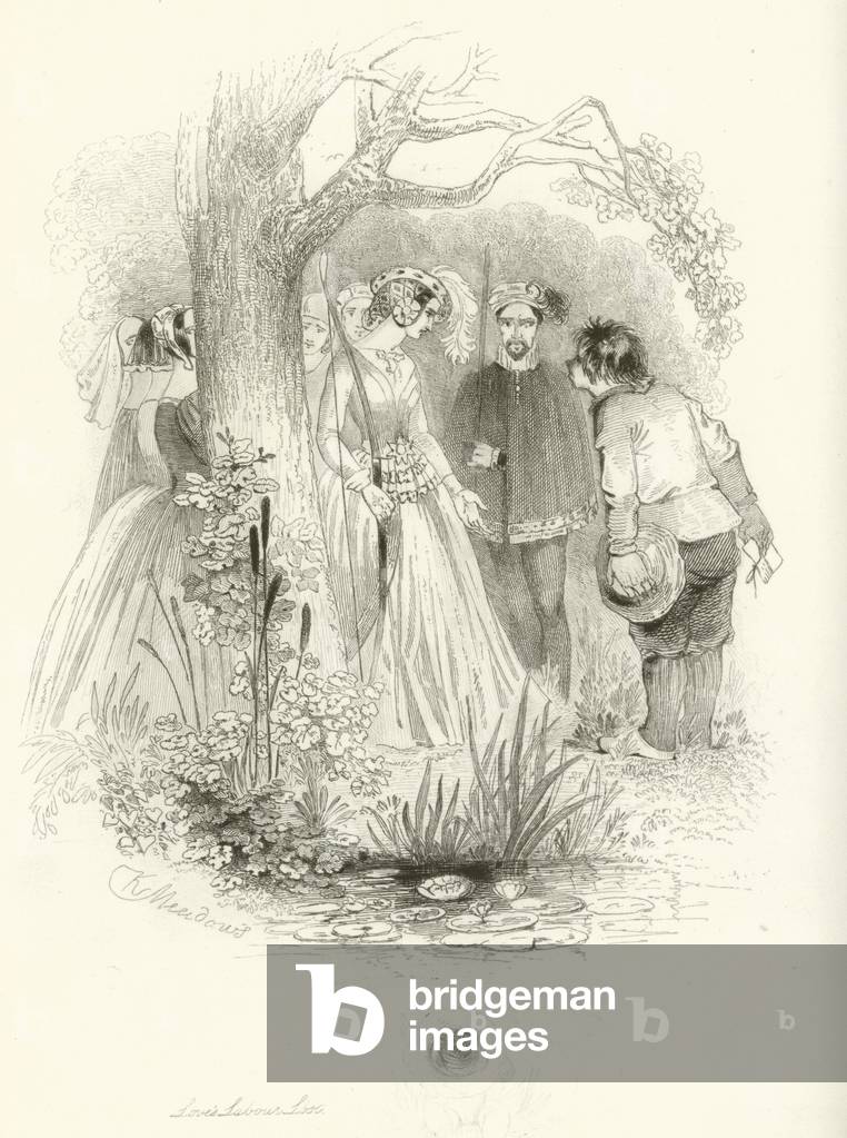 Love's Labour's Lost (etching) by Joseph Kenny Meadows, b/w