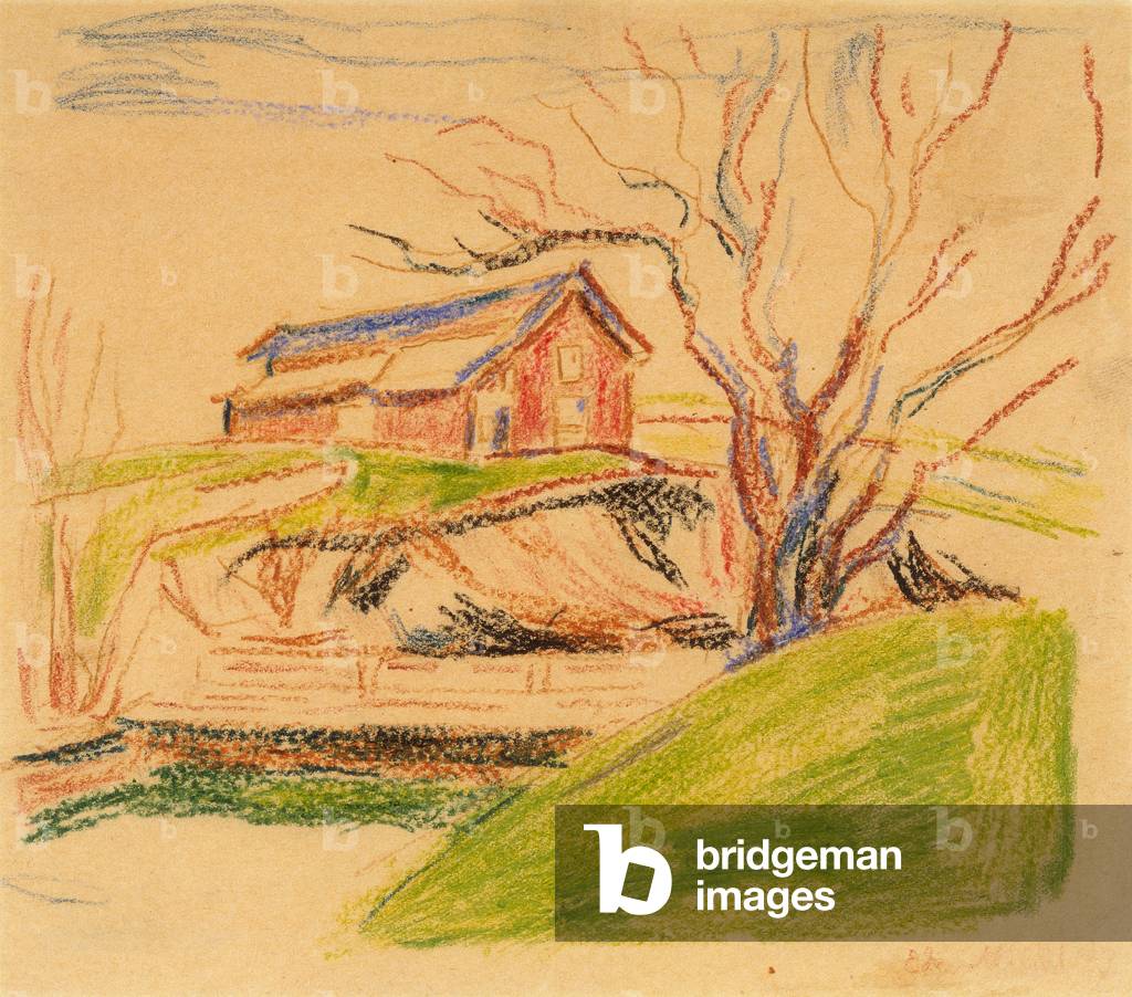 Immagine di Disegno "Casa sulla collina (pastello)" 1901 di Edvard Munch