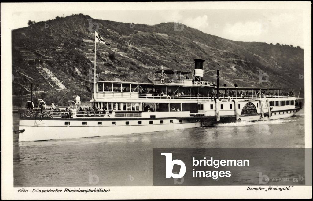 Bild von Druck "Dampfer Rheingold", b/w