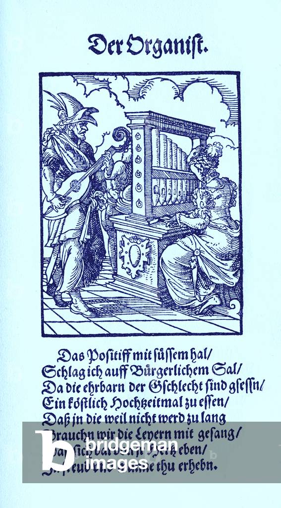 Image de Gravure représentant Organiste par Jost Amman