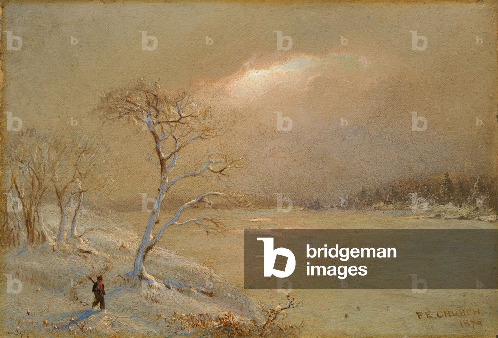 Winterlandschaft, 1872 (Öl auf Papier auf Leinwand aufgezogen)