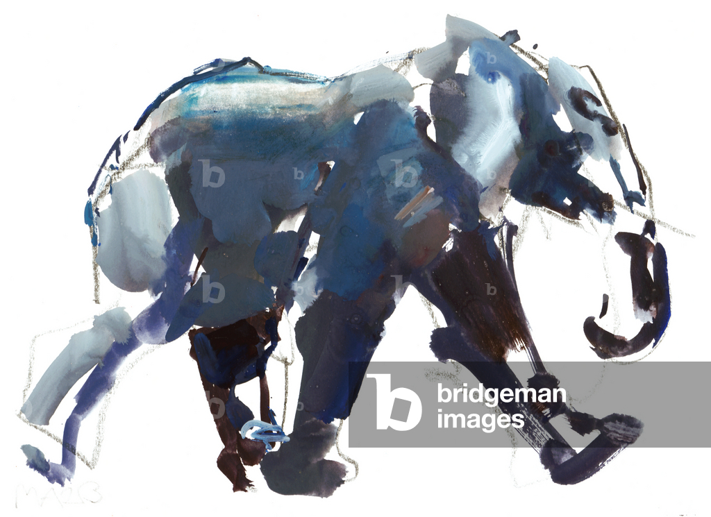 Image of Drawing depicting Walking Elephant 2023 by Mark Adlington