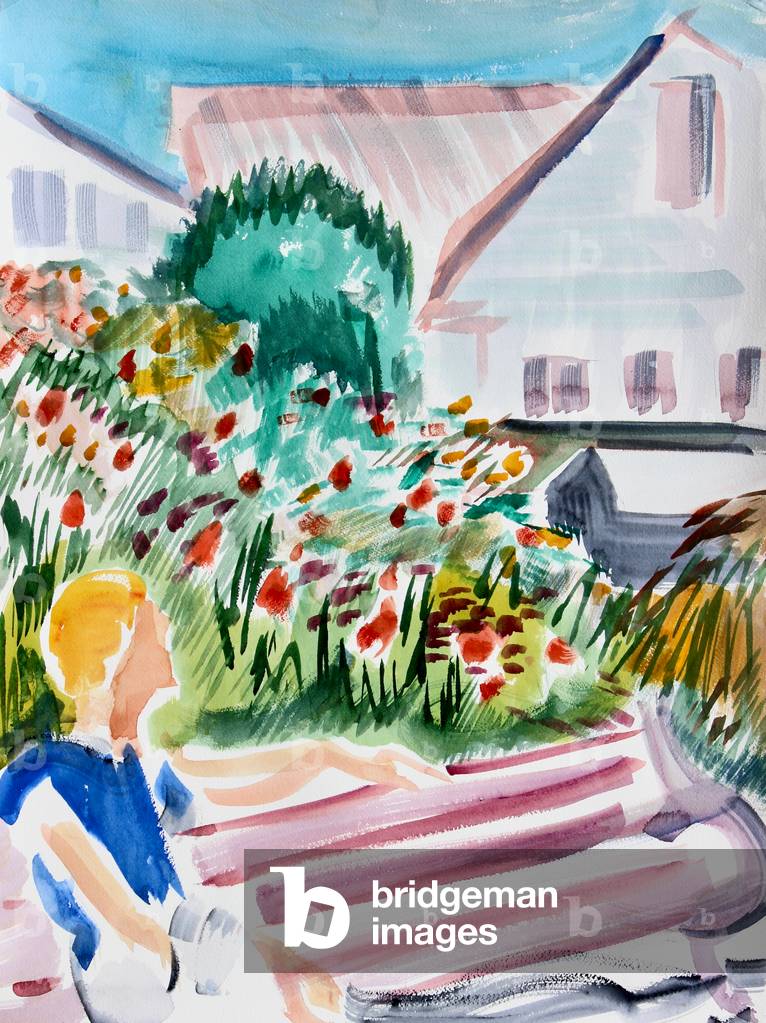 Luther Burbank Gardens, Santa Rosa, 2016, (watercolor on paper)