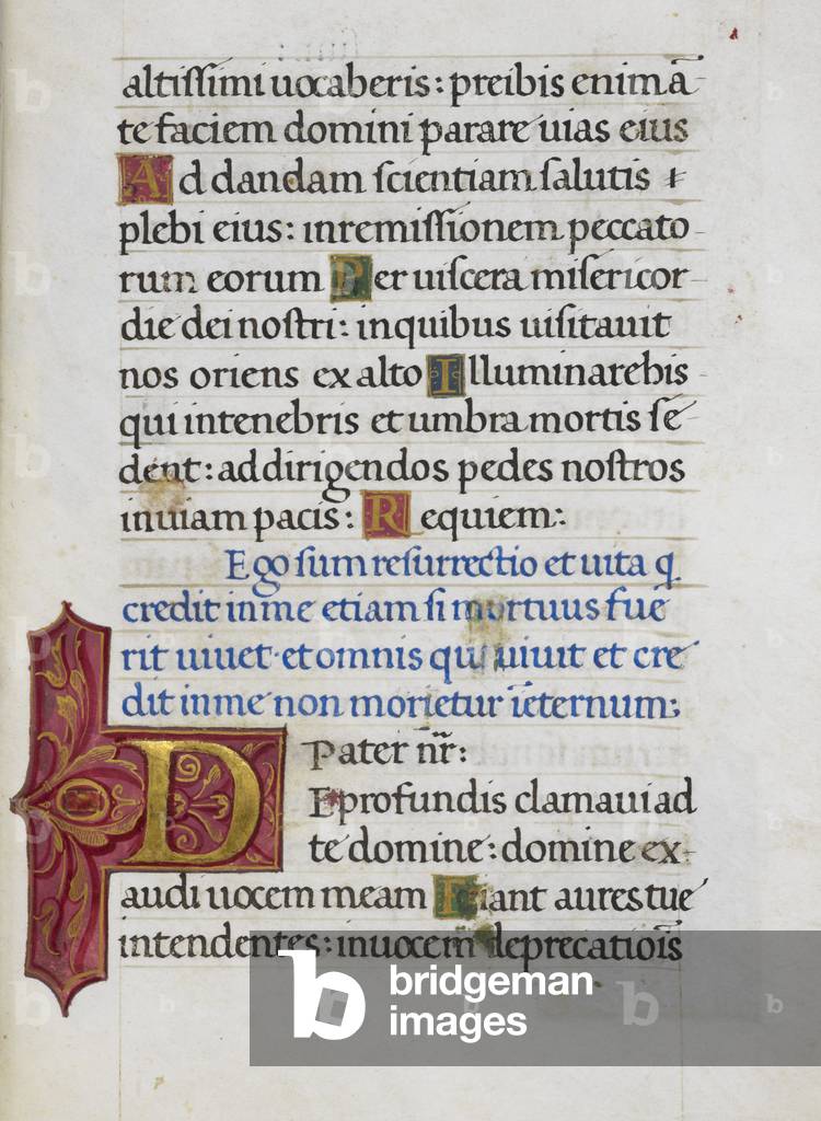 Page de texte avec la lettre initiale “D”