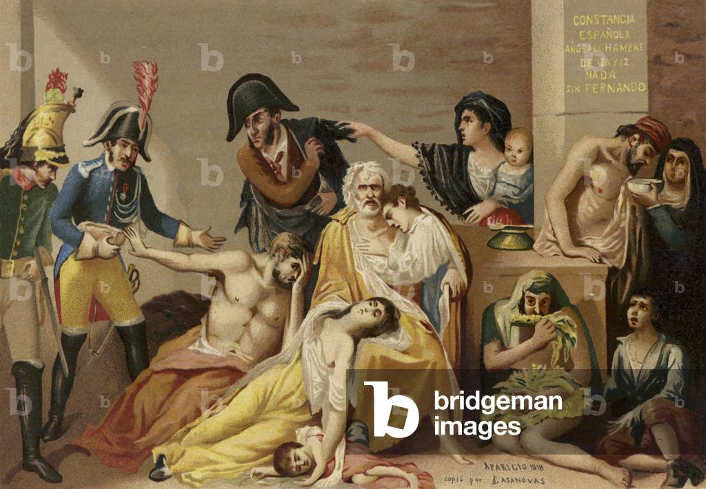 Kopie eines Gemäldes mit dem Titel Hunger (chromolitho)