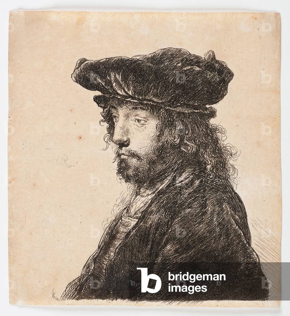 Image of Engraving depicting Fourth eastern head 1635 by Rembrandt Harmensz. van Rijn