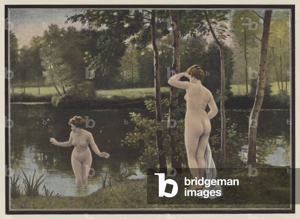 Die Badegäste (Farbe Litho)