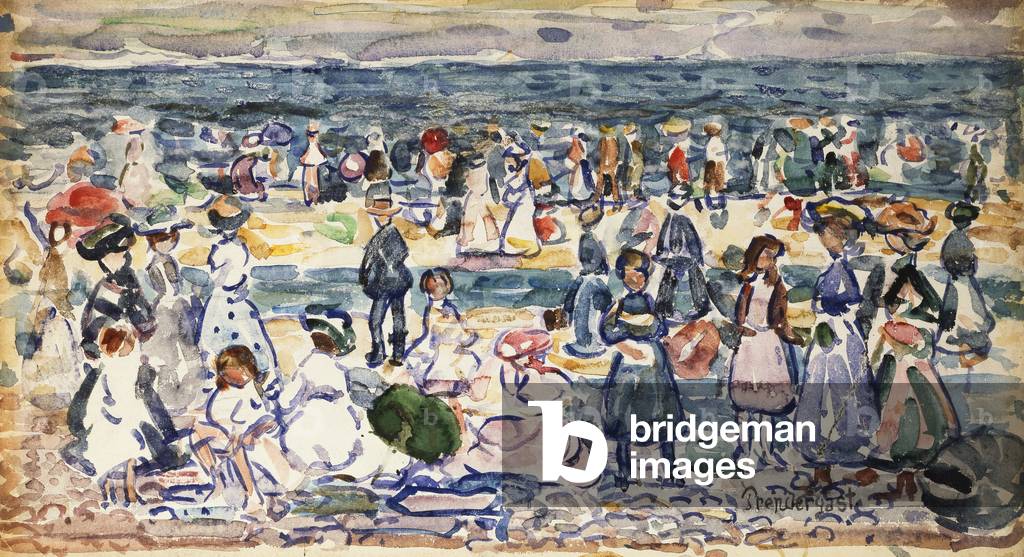 bassa marea, Revere spiaggia, c. 1910-11 (acquerello su carta)