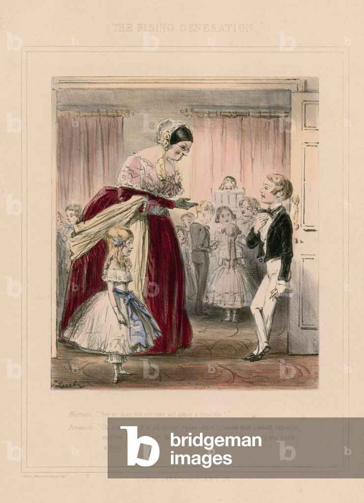 The Rising Generation (colour litho) by John Leech