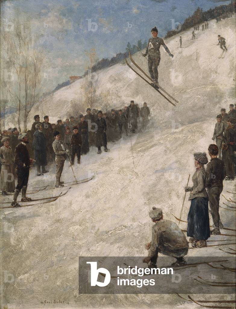 Immagine di Dipinto "Concorso di sci a Fjelkenbakken" di Axel Hjalmar Ender