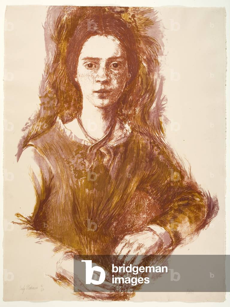 "Emily Dickinson (Farblitho)", 20. Jahrhundert von Barbara Swan
