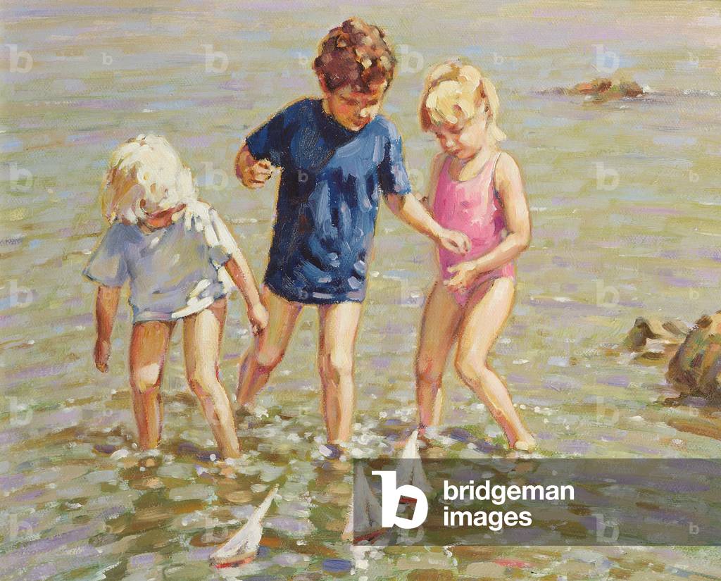 Bild von Gemälde "Die Spielzeugboote (Öl auf Leinwand)" von Paul Gribble