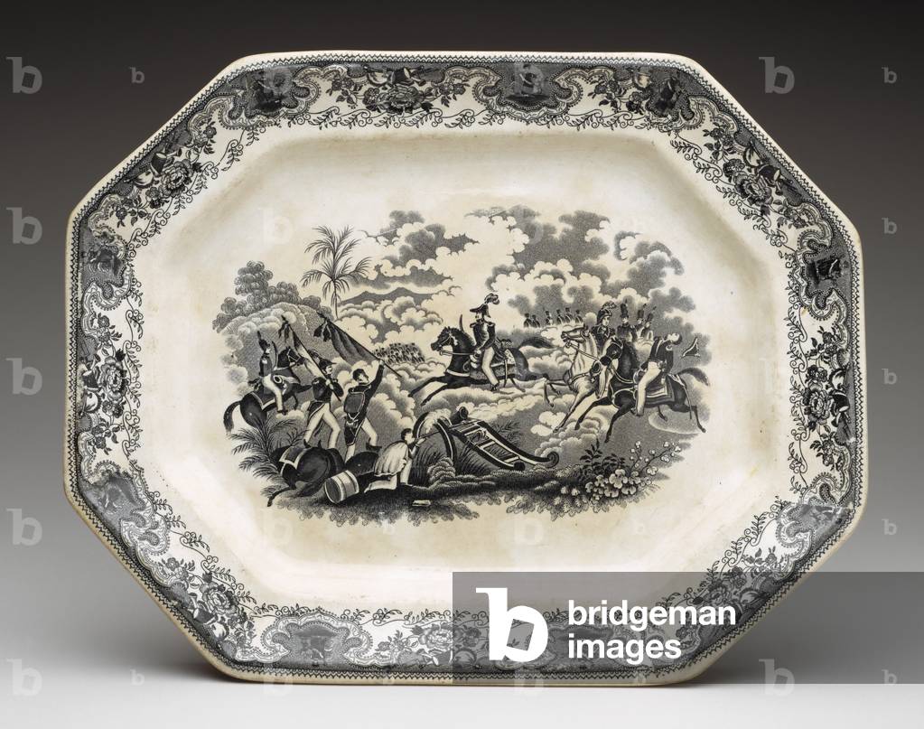 Bild von Keramik "Platte" 1850 von English School, b/w