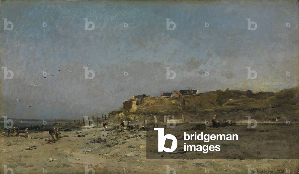 Plage de Villerville, Normandia, 1875 (olio su pannello)