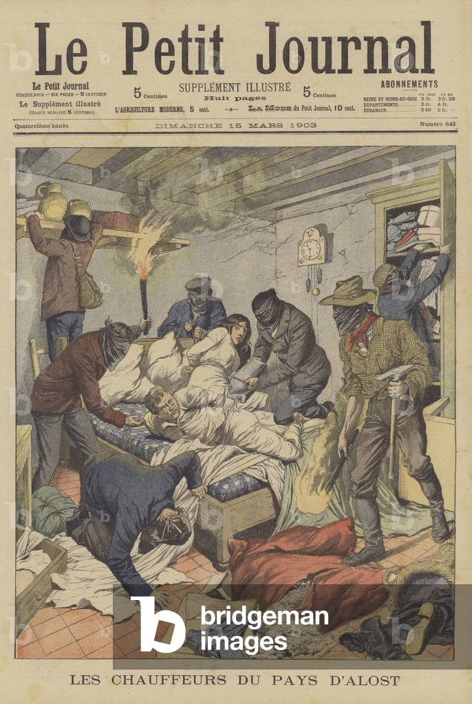 "Gewalttätiger Raub eines landwirtschaftlichen Betriebs in der Nähe von Aalst" 1903 von French School