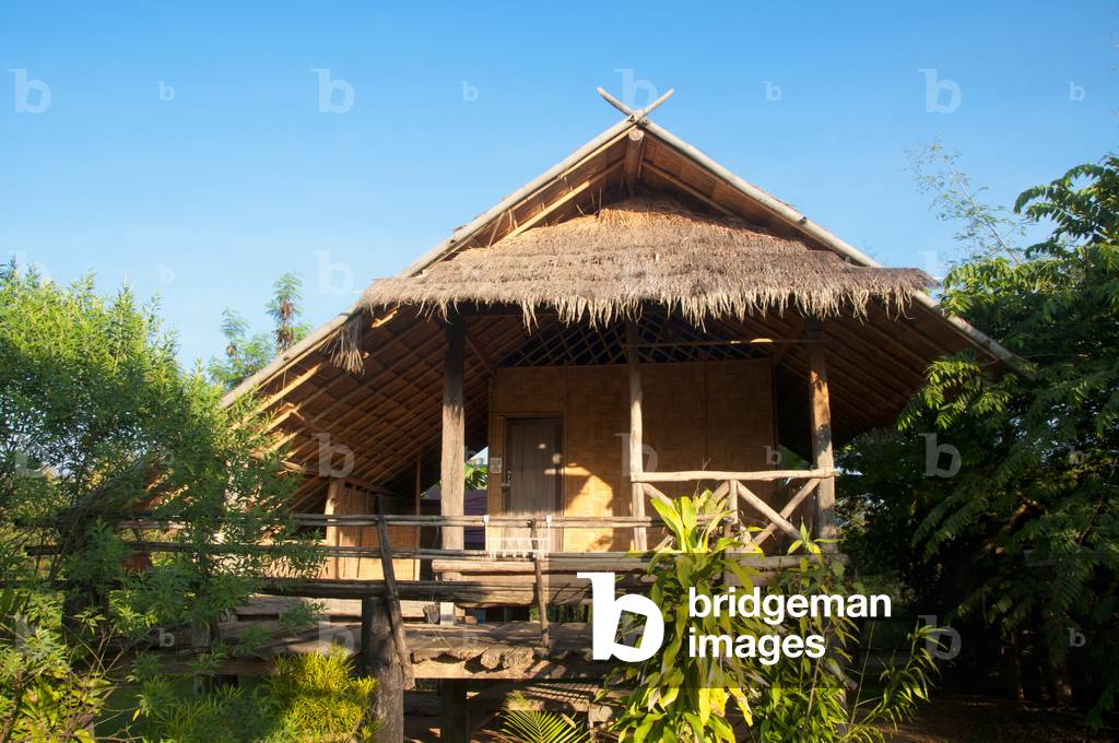 Image of Photography depicting Thailand: Traditional wooden Loei house at Ban Na Aor cultural village